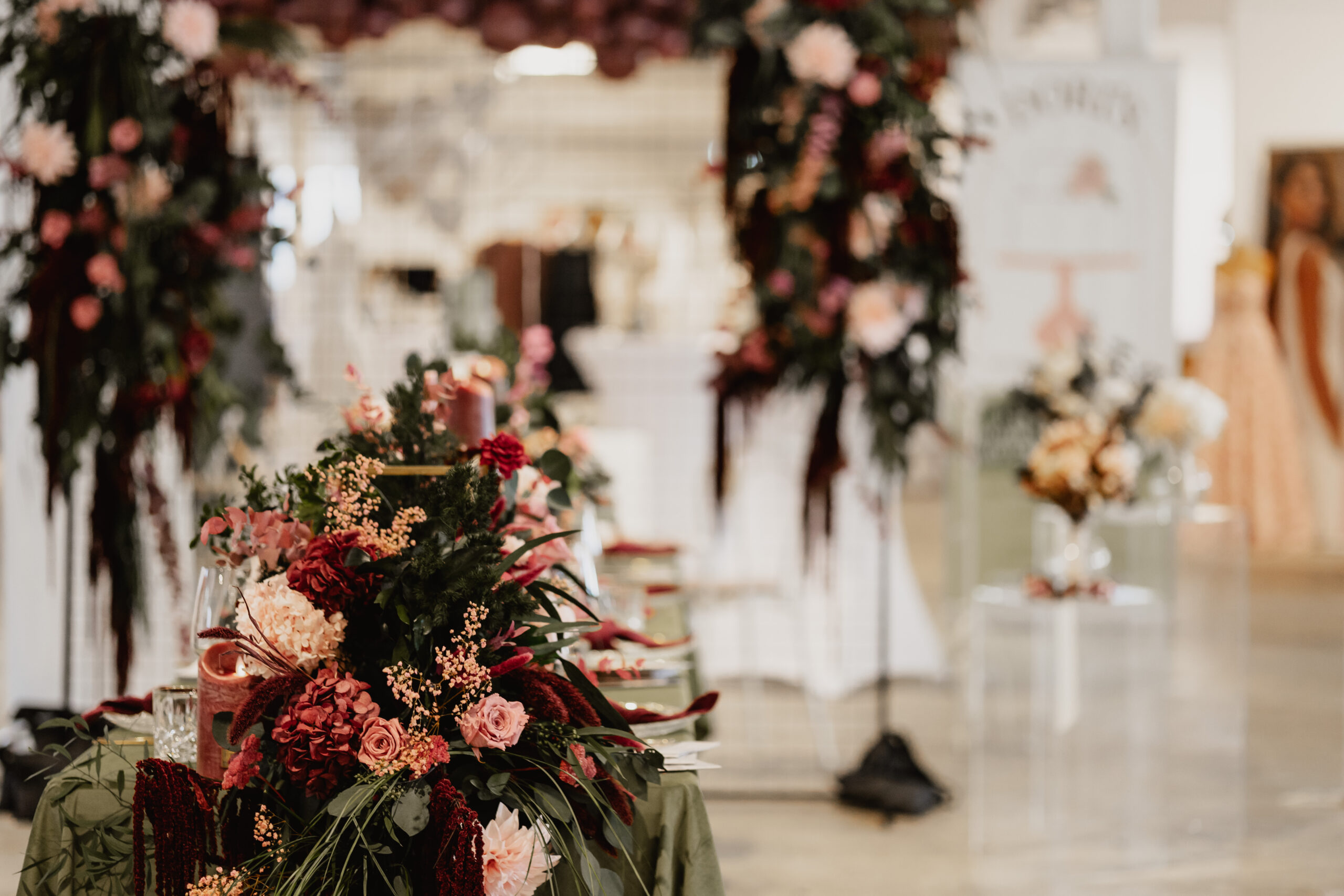 Blumendekoration auf der Hochzeitsmesse in Hannover