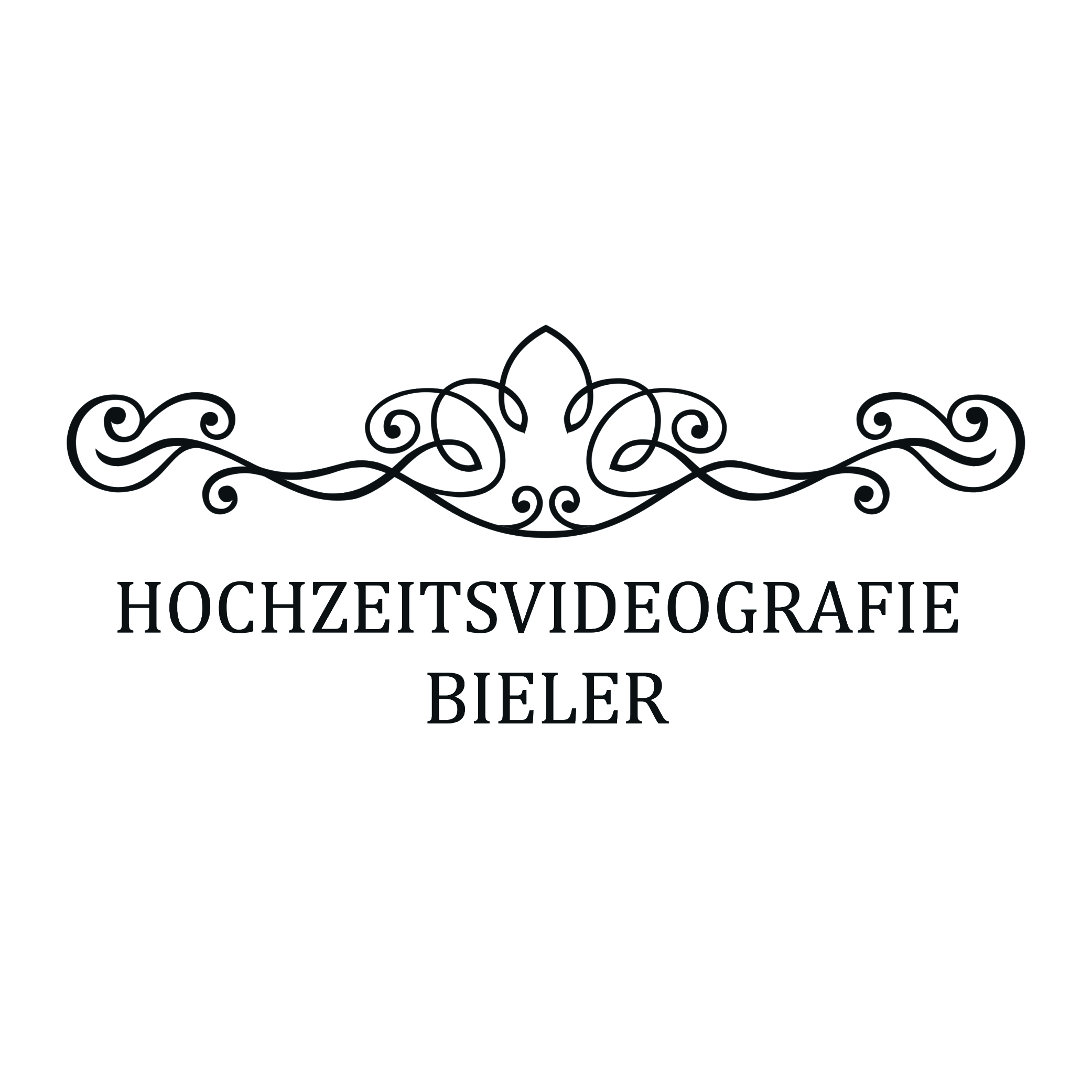 Logo schwarze Schrift: Hochzeitsvideografie Bieler