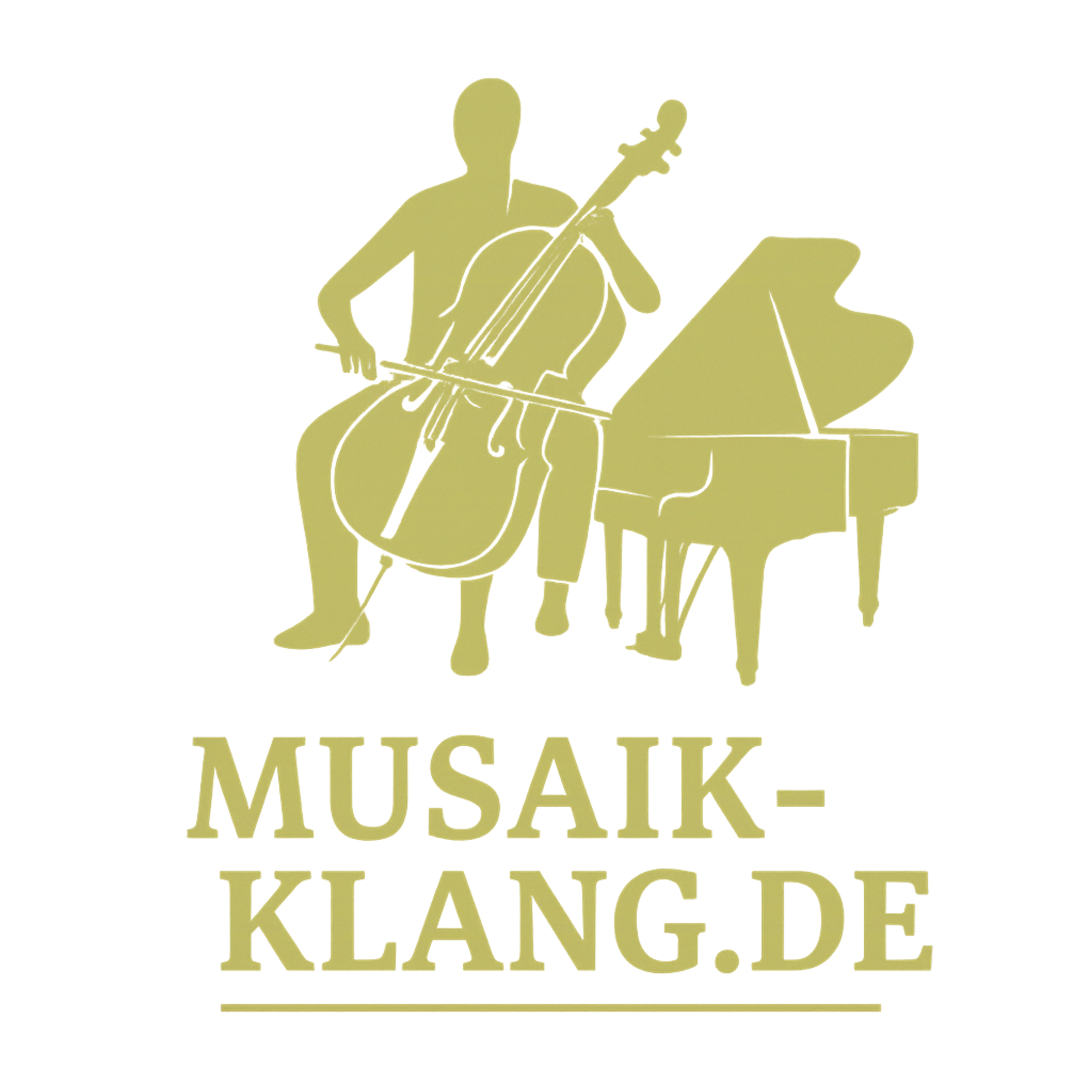 Logo gold: Mann mit Geige und Piano